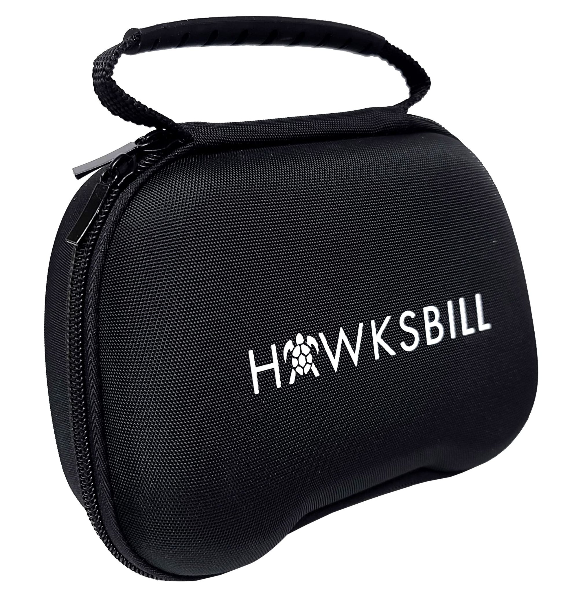 Hawksbill Travel Controller Case for Switch Pro, PS5 & Xbox - Compact Hard Shell, Black & White, Model HKB-CS1M