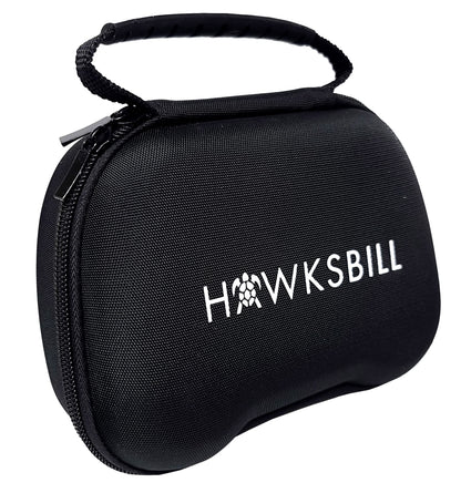 Hawksbill Travel Controller Case for Switch Pro, PS5 & Xbox - Compact Hard Shell, Black & White, Model HKB-CS1M
