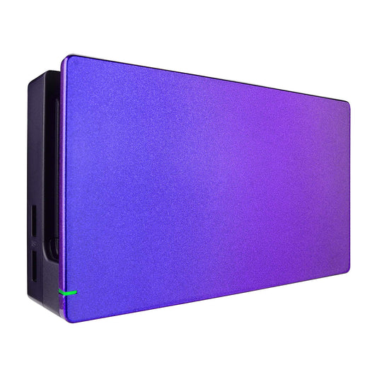 eXtremeRate Custom Chameleon Glossy Faceplate for Nintendo Switch Dock, Purple Blue DIY Replacement Housing Shell for Nintendo S