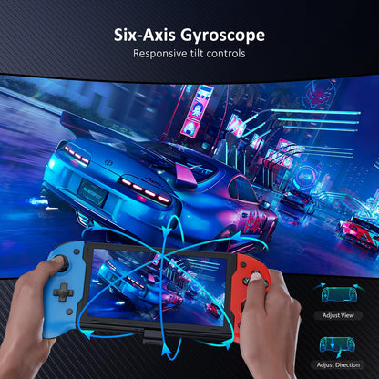 NexiGo Hall Effect Gripcon Controller for Nintendo Switch - Ergonomic, No Drift, 6-Axis Gyro, BLU-RED, Model 1125