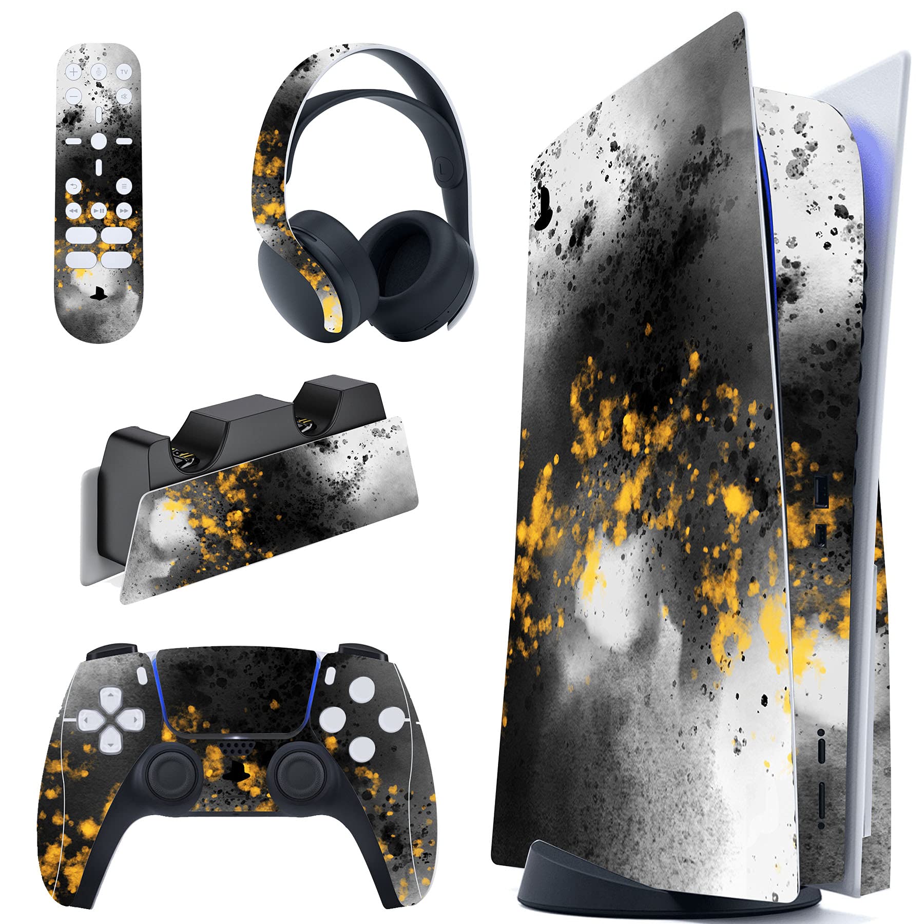 PlayVital Secret Realm Full Set Skin Decal for PS5 Console Disc Edition  Sticker Vinyl Decal Cover for PS5 Controller & Charging Station & Headset & Media Remote