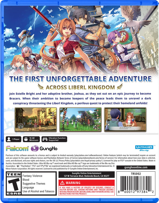 GungHo Online Entertainment Trails in the Sky 1st Chapter - PlayStation 5 Game