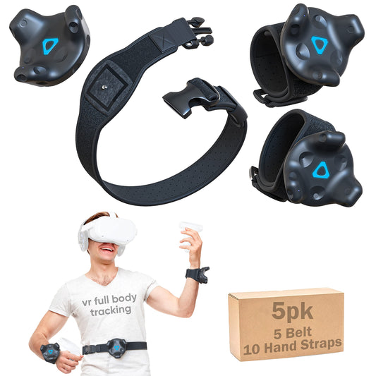 Skywin VR Tracker Straps - 5 Waist Belts & 10 Hand Straps for HTC Vive - Secure & Comfortable - Bundle1+2