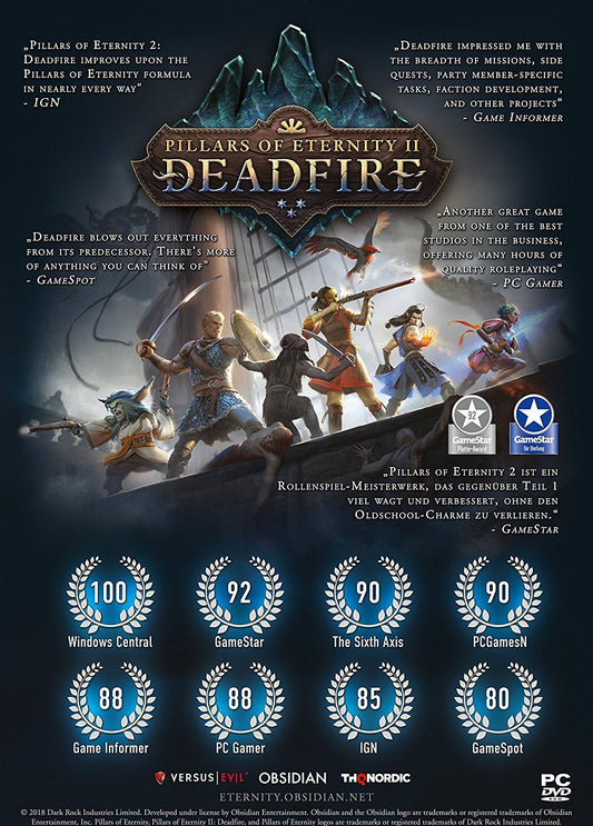 THQ Nordic Pillars of Eternity II: Deadfire - Xbox One, Standard Size, Noir Color, Model 9120080072184