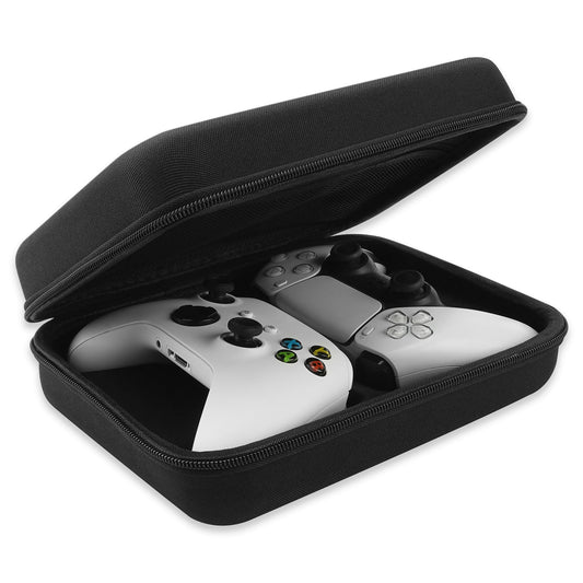 GEEKRIA Two Controllers Travel Carrying Bag Compatible with Sony PS5 DualSense, DualShock 2/4, Xbox One, Series X, 8BitDo Pro2, 