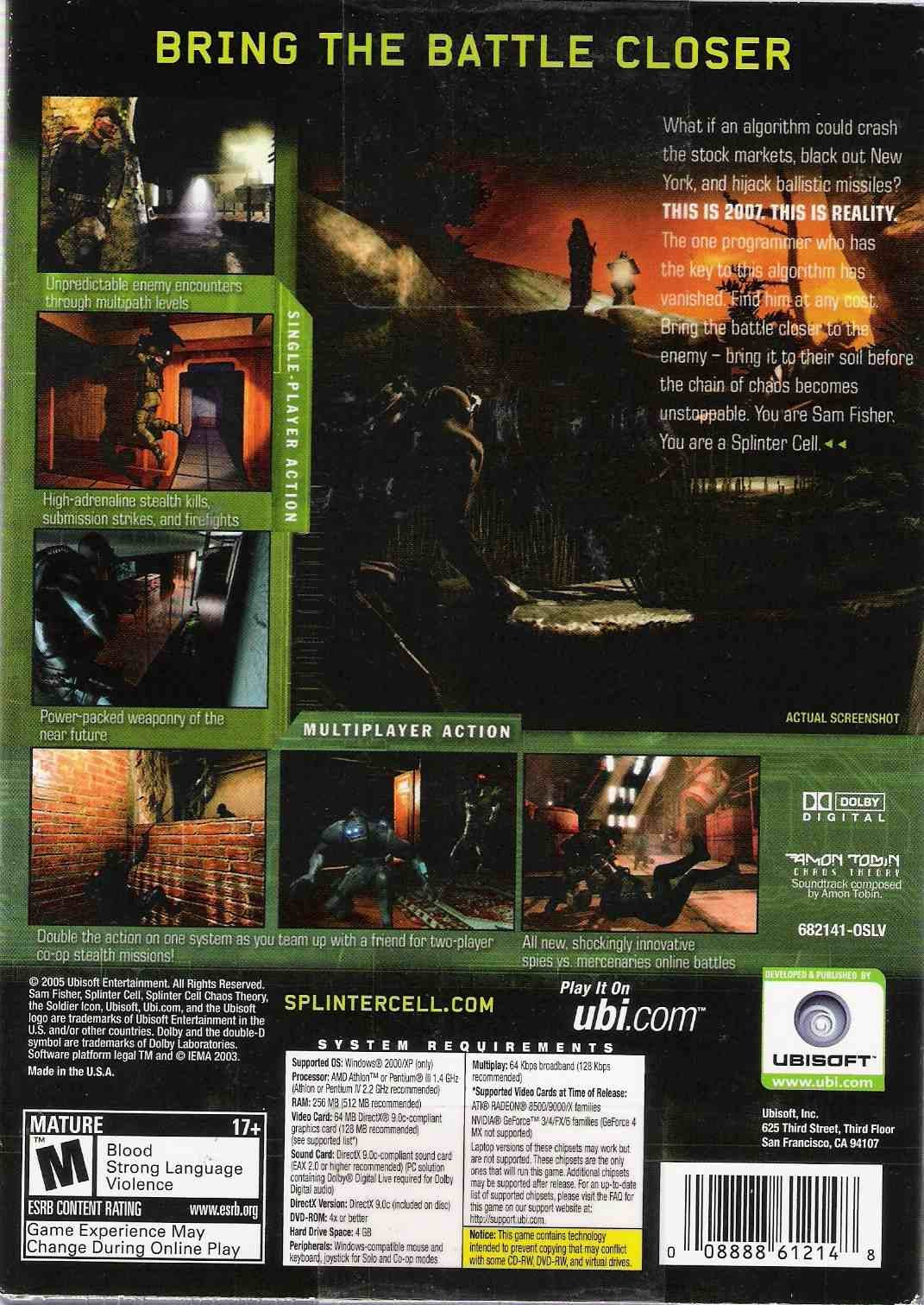 Ubisoft Tom Clancy's Splinter Cell: Chaos Theory - PC Game, Model 68214