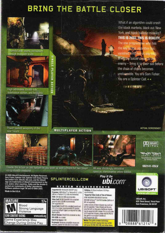Ubisoft Tom Clancy's Splinter Cell: Chaos Theory - PC Game, Model 68214