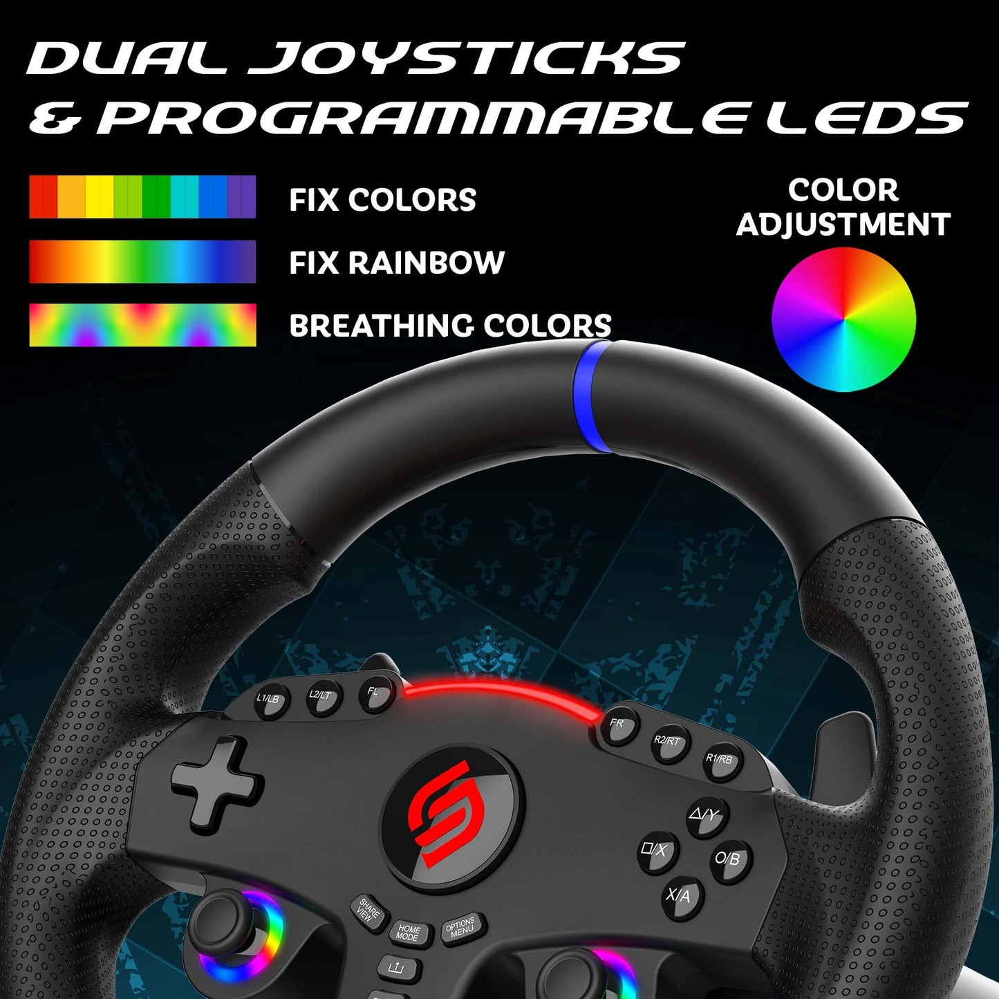 SUBSONIC Superdrive 270 GT-5 Steering Wheel for PS5 & PC - Black, 270° Rotation, Dual Sticks, Pedals, Paddle Shifters