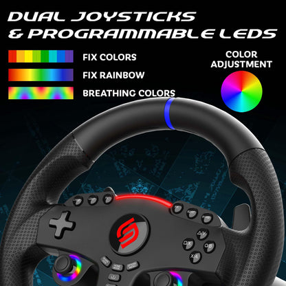 SUBSONIC Superdrive 270 GT-5 Steering Wheel for PS5 & PC - Black, 270° Rotation, Dual Sticks, Pedals, Paddle Shifters