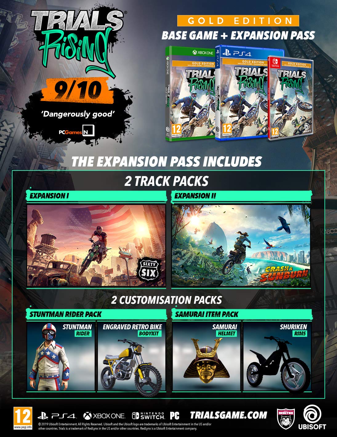 Ubisoft Trials Rising - Gold Edition PS4 Game, Model 300095835, Ultimate Racing Experience