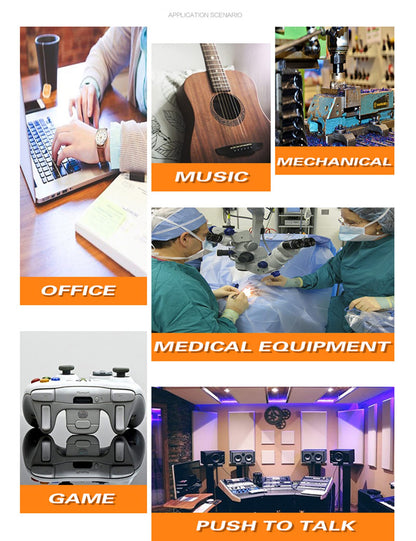 Meichoon USB Foot Pedal - Single Mechanical Switch Keypress Simulator with 2m Cable - Black for Medical Imaging & Gaming