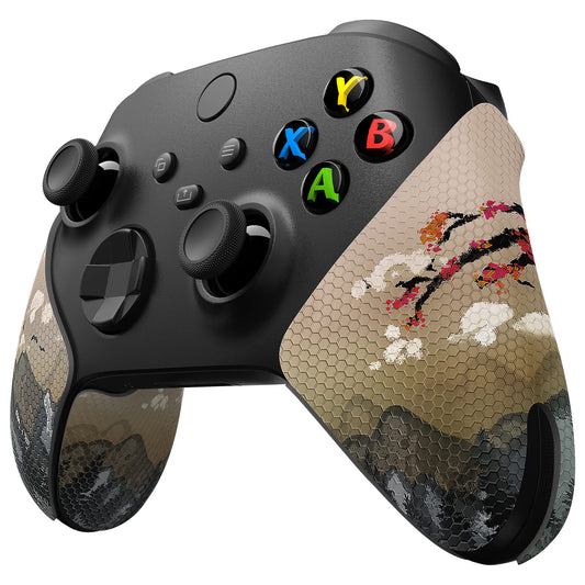 eXtremeRate PlayVital Anti-Skid Sweat-Absorbent Controller Grip for Xbox Core Wireless Controller  Professional Textured Soft Handle Grips for Xbox Series X/S - View of Rising Sun