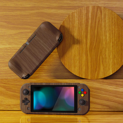 PlayVital ZealProtect Case for Nintendo Switch Lite - Hard Shell, Ergonomic Grip, Wood Grain, Includes Screen Protector & Thumb Caps