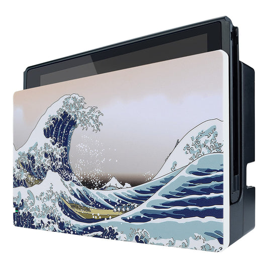 PlayVital Custom Dock Cover for Nintendo Switch - Anti-Scratch Hard Shell, The Great Wave Design, Model NTG7001