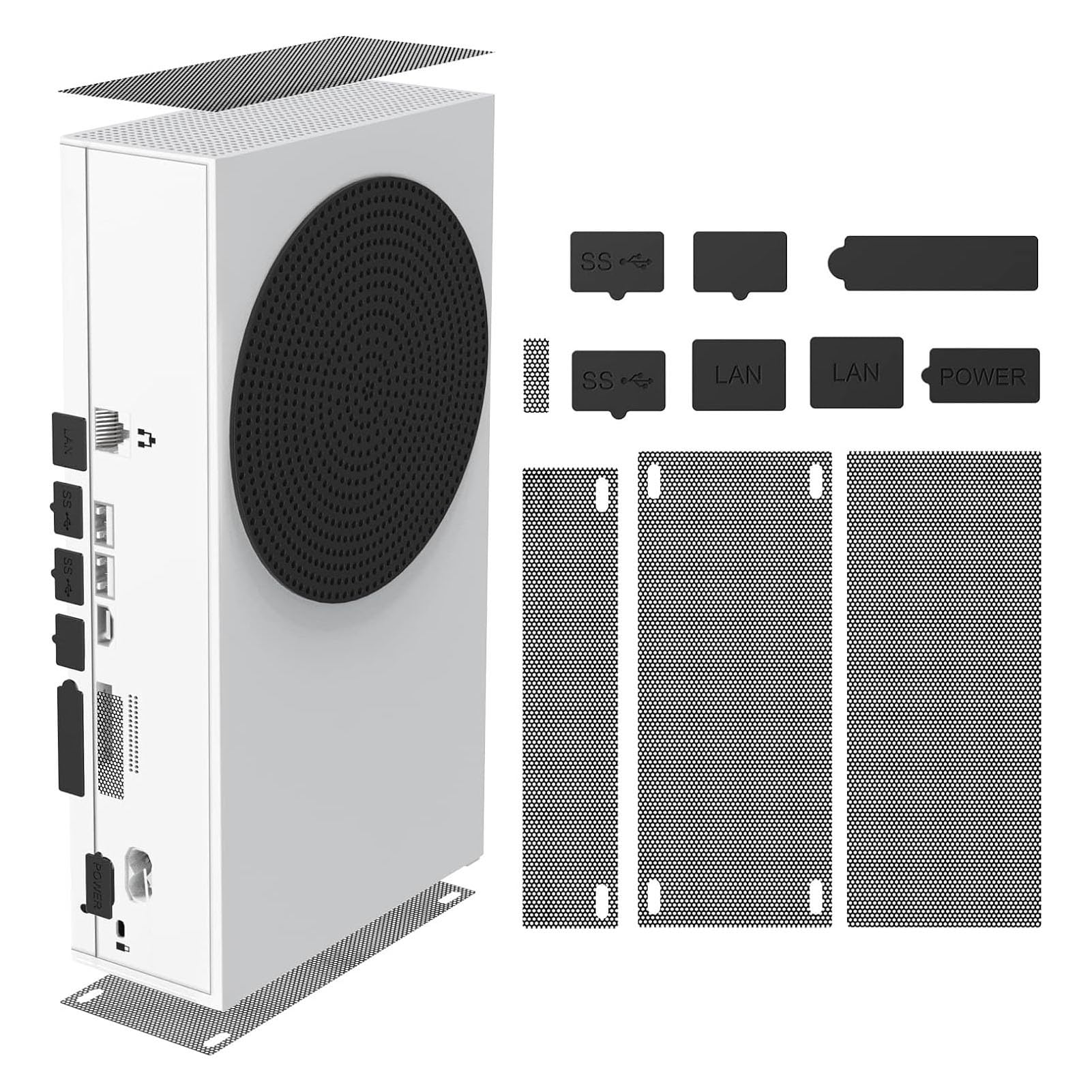 Dust Filter for Xbox Series S  8 Silicone Plugs and 4 PVC Meshs Set Vent Dust Filter Cover Top Case Dust Proof Filter Cover for Xbox Controllers  Waterproof and Scratchproof