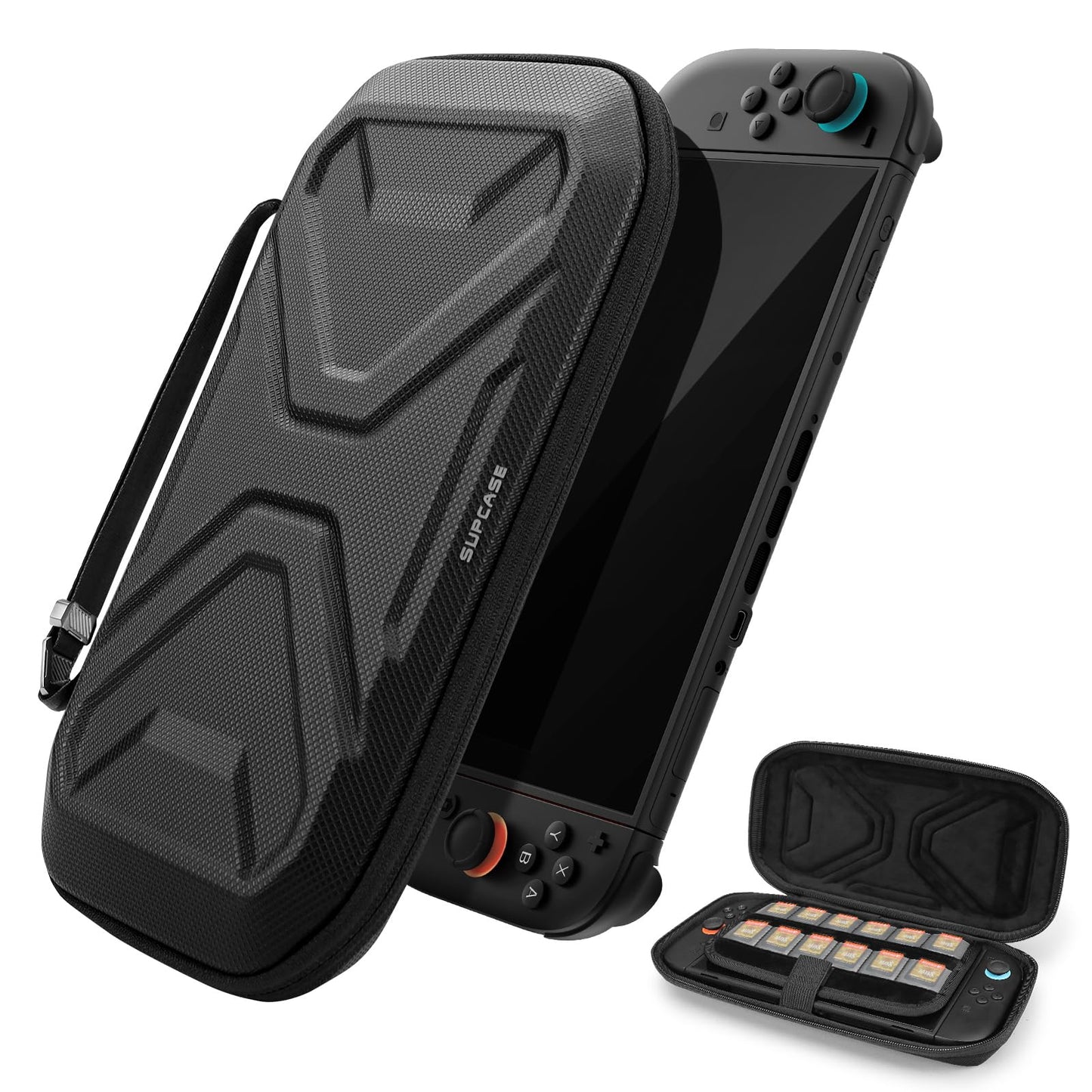 SUPCASE Mini Edition for Nintendo Switch 2 Carrying Case 2025  [12 Game Cartridges] [Military-Grade Protection] Slim Portable Hard Shell Travel Bag for Switch 2 Console  Black