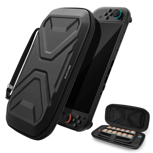 SUPCASE Mini Edition for Nintendo Switch 2 Carrying Case 2025  [12 Game Cartridges] [Military-Grade Protection] Slim Portable Hard Shell Travel Bag for Switch 2 Console  Black