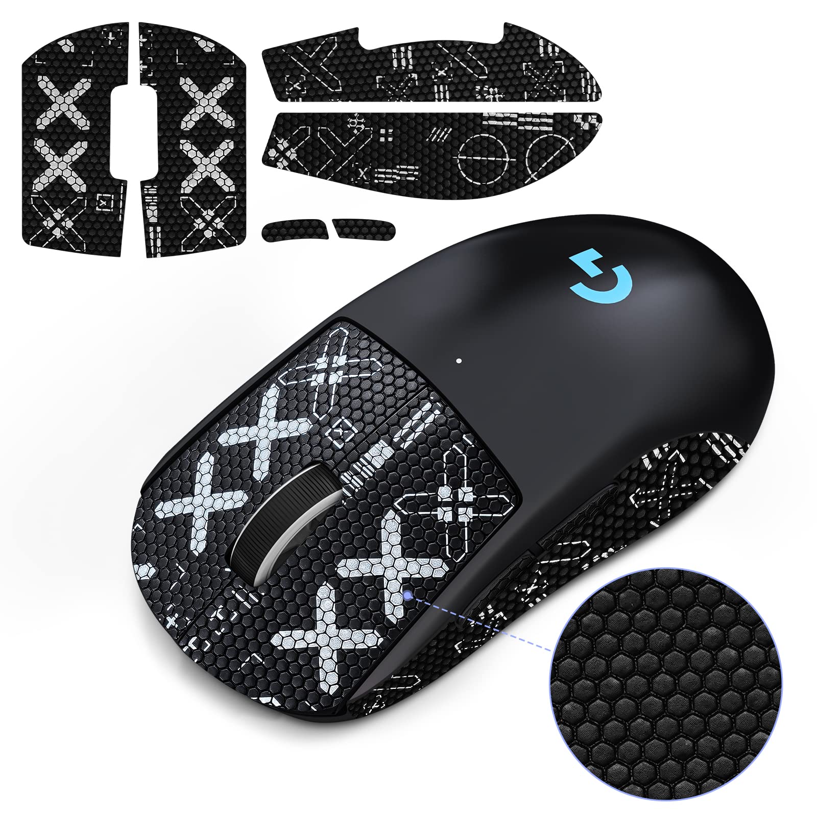Mouse Anti-Slip Sticker Compatible with Logitech G PRO X Superlight Wireless Gaming Mouse  Mouse Anti Slip Grip Tape DIY  Mouse Anti Sweat Grip  Mouse Pretective Skin  Black X