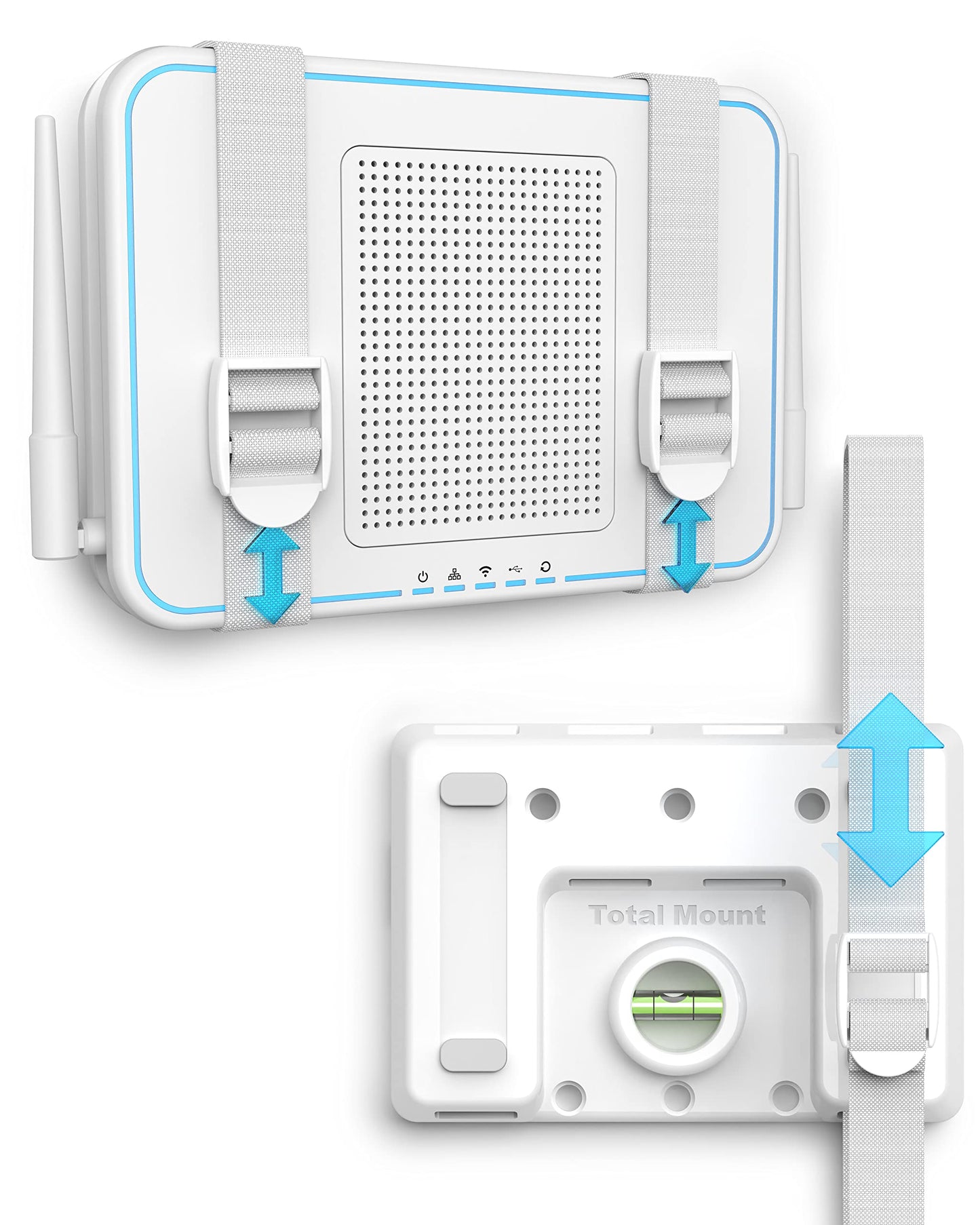 TotalMount Universal Mount for Electronics - Adjustable Wall Mount for Your Router  Wireless System  Cable Modem  DVR  Xbox  Playstation  and More (Standard Shelf - White)