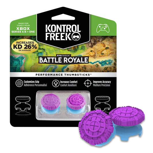 KontrolFreek FPS Freek Battle Royale Performance Thumbsticks for Xbox One/X Series X - 2 High-Rise Convex - Purple