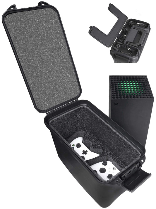 Case Club Compact Hard Case - Fits Xbox Series X, Two Controllers, & Cords - Impact Resistant - Lockable - Laser Cut Foam - Made