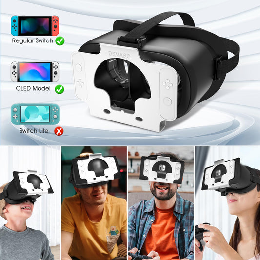 TIMETOP VR Headset for Nintendo Switch - Upgraded 3D Goggles, Black, Model: Switch VR Headset Red, Ideal for Kids & OLED Games
