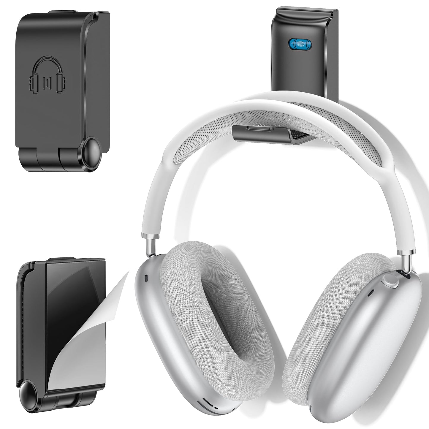 Kosker Headphone Stand Wall Mount - Gaming Headset Holder, Black, 1 Pack, Essential Accessory for PS5/XBOX/PS4, Desk & Wall Use