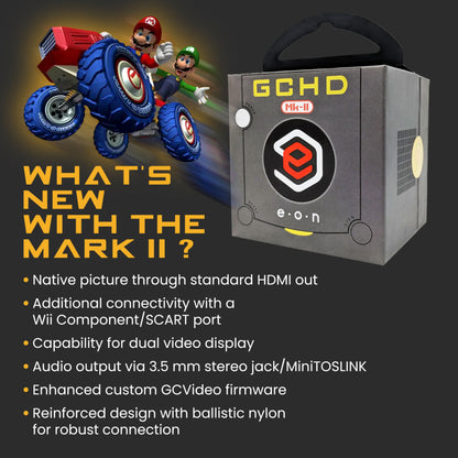 E E·O·N GCHD Mk-II Gamecube HD Adapter - Jet Black, Model 432130