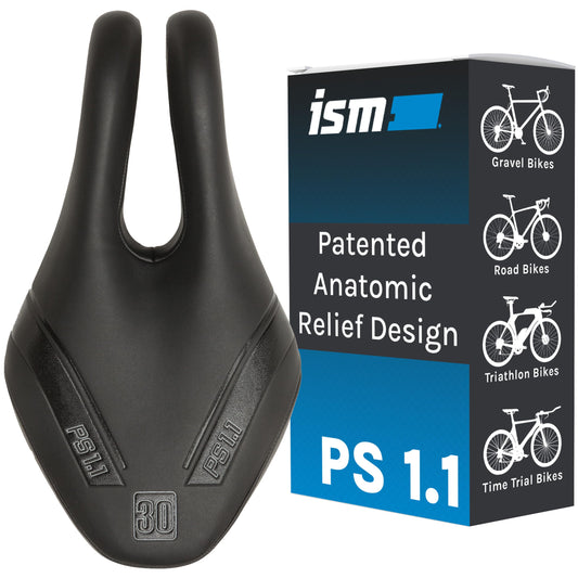 ISM PS 1.1 No Nose Bike Saddle - Noseless Bike Seat Designed for Triathletes, Time Trial Riders, and Road Racers - Patented Spli