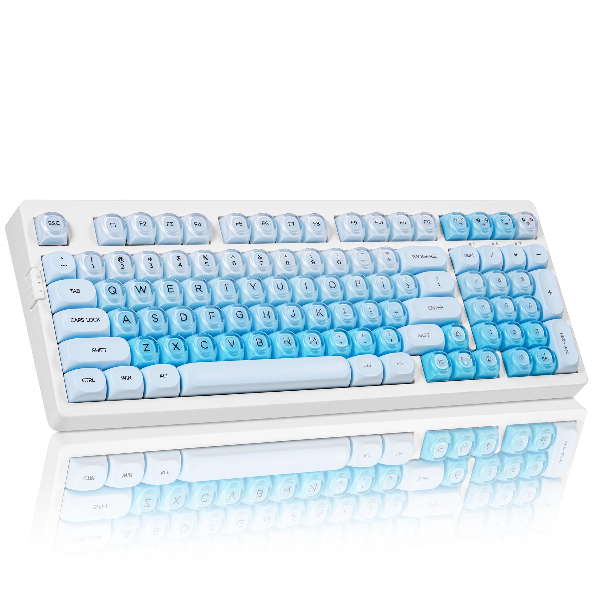 ZORNHER ZH980 Foundation Wireless Mechanical Keyboard 95% Blue Creamy Keyboard with Number Pad Hot-Swappable Gaming Keyboard Jelly Keycaps Creamy Sounding Linear Switches Hot-Swappable Full Size