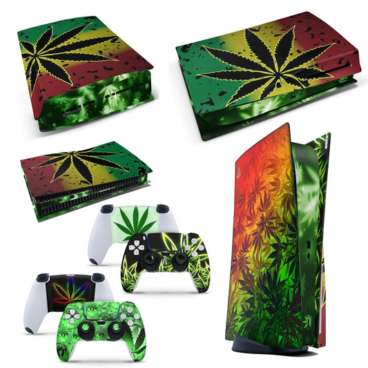 giZmoZ n gadgetZ GNG PS5 Digital Console Weed Skin Decal Vinal Sticker + 2 Controller Skins Set