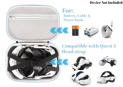 CaseSack VR Headset Travel Case for Meta Quest 3/2 - Blue, Polyester, Includes Shoulder Strap, Model 6303280