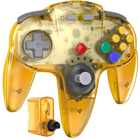 SAFFUN 2.4 GHz Wireless N64 Controller, N64 Receiver, Compatible with N64 Console - (Rechargeable) (Plug and Play) (Built-in Rum