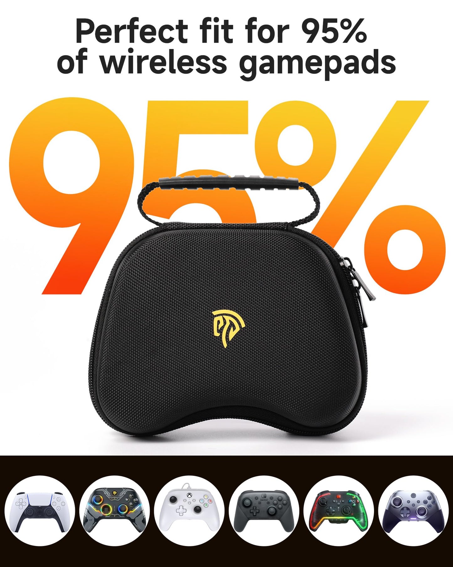 EasySMX Carry Case Travel Organizer for Controllers - Black, 5.1"x5.1"x3.1", Compatible with Switch/PS5/Xbox One