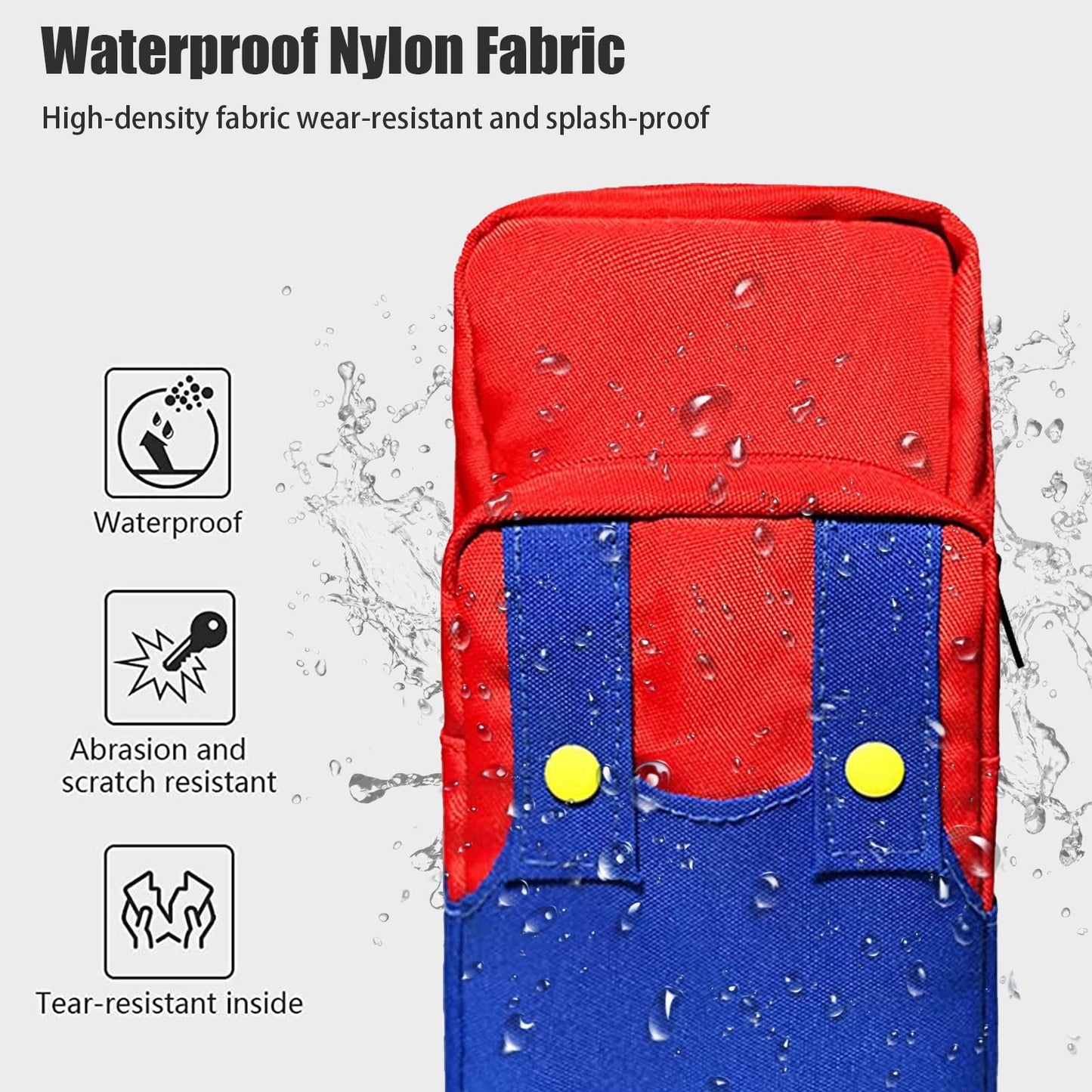 Vadaxx Cute Travel Bag for Nintendo Switch/Lite/OLED/Steam Deck, Waterproof Sling Backpack, Red, Model VM-1