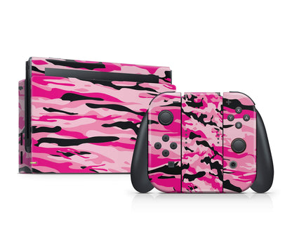 giZmoZ n gadgetZ Pink CAMO Skin Decal Vinyl Sticker for Nintendo Switch Console + Controller - GNG-Switch-PINK-CAMO-SKINS