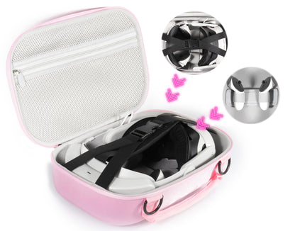CaseSack VR Headset Travel Case - Compatible with Meta Quest 3/2, Pink, Polyester, Includes Shoulder Strap