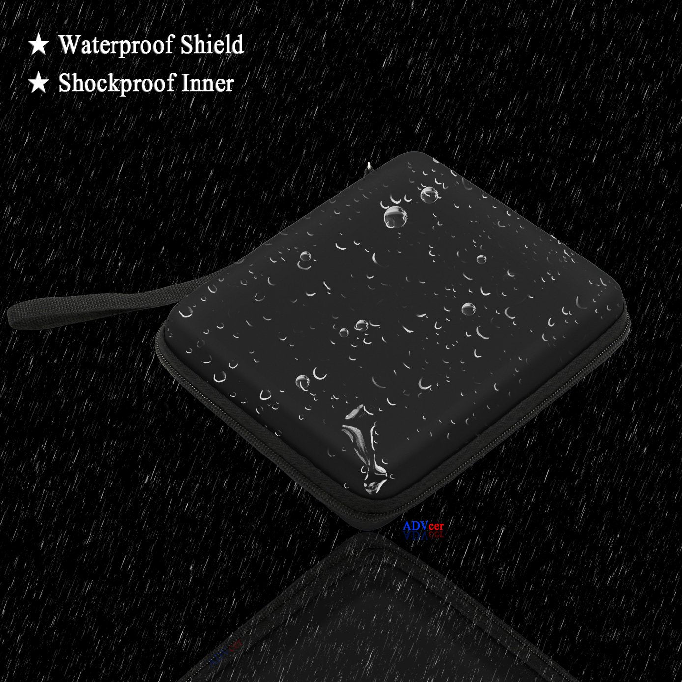 ADVcer 2DS Case - EVA Waterproof Hard Shell Carrying Case, 7.05x5.83x1.82in, Black, Model ADV_2DS_Case_BK,