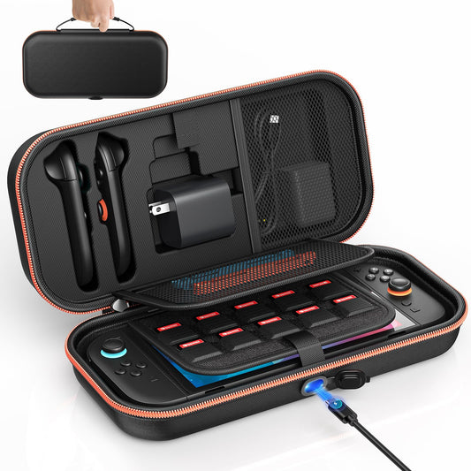 Auarte [Charge inside] Carrying Case for Nintendo Switch 2 2025 / Switch OLED / Switch with Adapter and for Joy Cons Storage  Travel Case for Switch 2 Console with 22 Game Card Storage