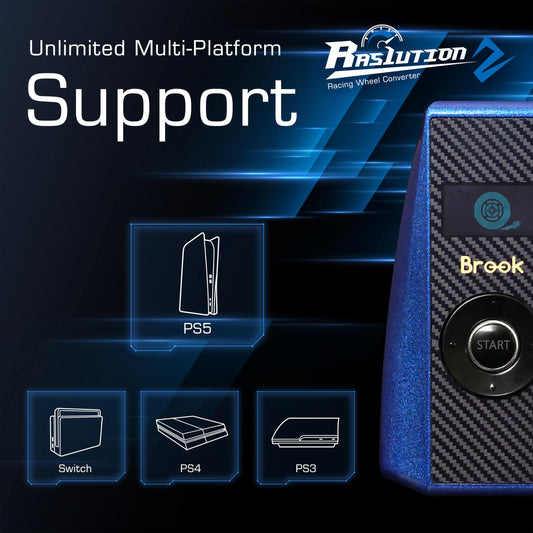 Brook Ras1ution 2 Racing Wheel Converter for PS5, Switch, Xbox Series X, Black