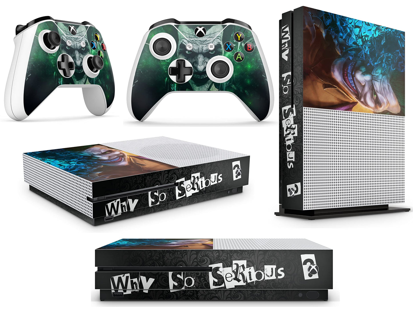 giZmoZ n gadgetZ Xbox One S Joker Console Skin Decal + 2 Controller Skins, Vinyl, Joker From Batman, XBS Joker Skins
