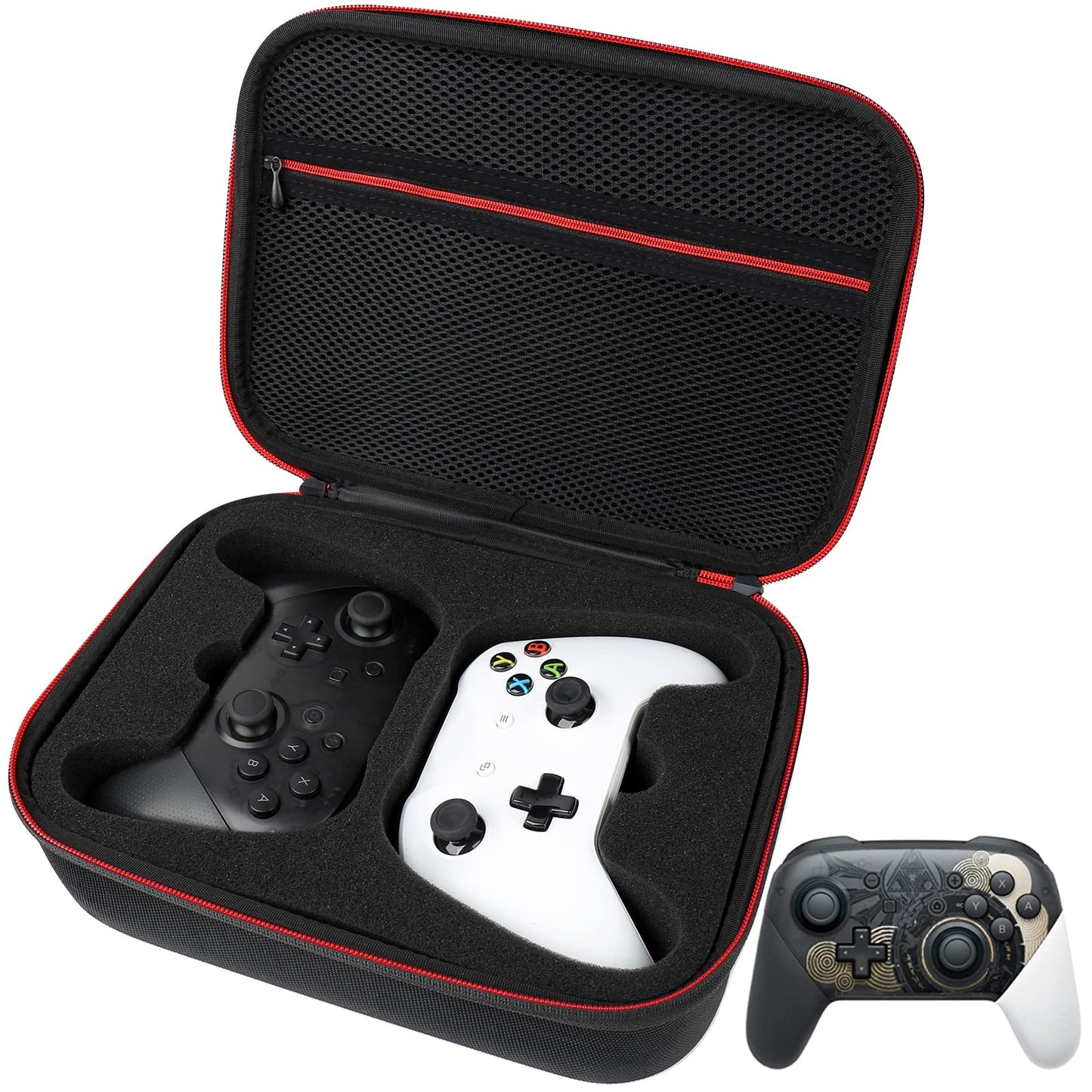 Younik Controller Carrying Travel Case  Protective Hard Case for 2 Universal Controllers  Compatible with P5  P4  X-box 1  Switch Pro  Black