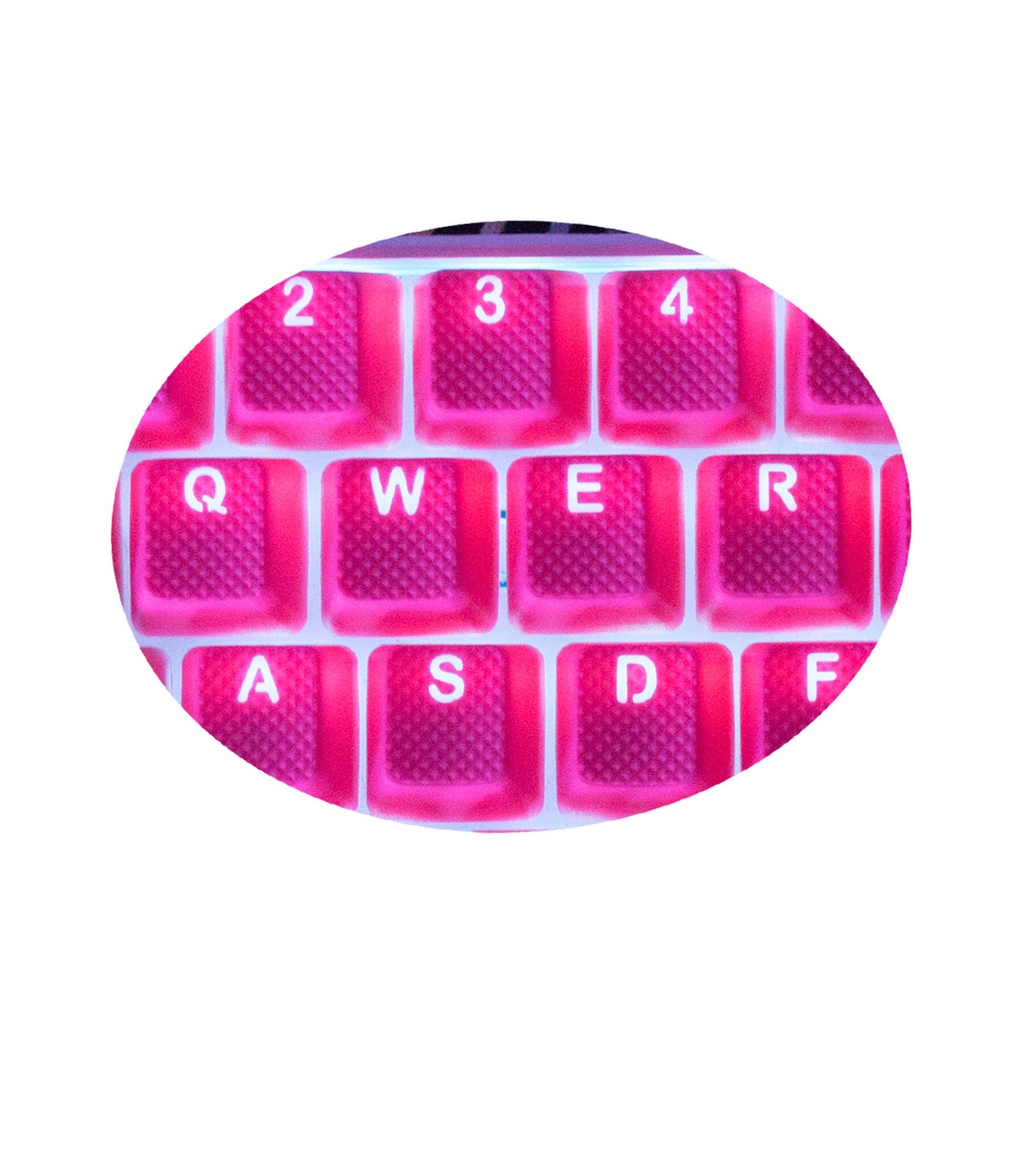 TAI-HAO Rubber Gaming Keycaps Set - 22 Keys for Cherry MX Switches, Neon Pink, Model 022C03PK102