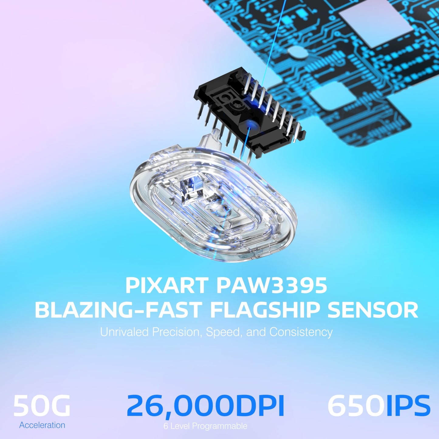 ATTACK SHARK X3 Lightweight Wireless Gaming Mouse - Tri-Mode 2.4G/USB-C/Bluetooth, Up to 26K DPI, Purple