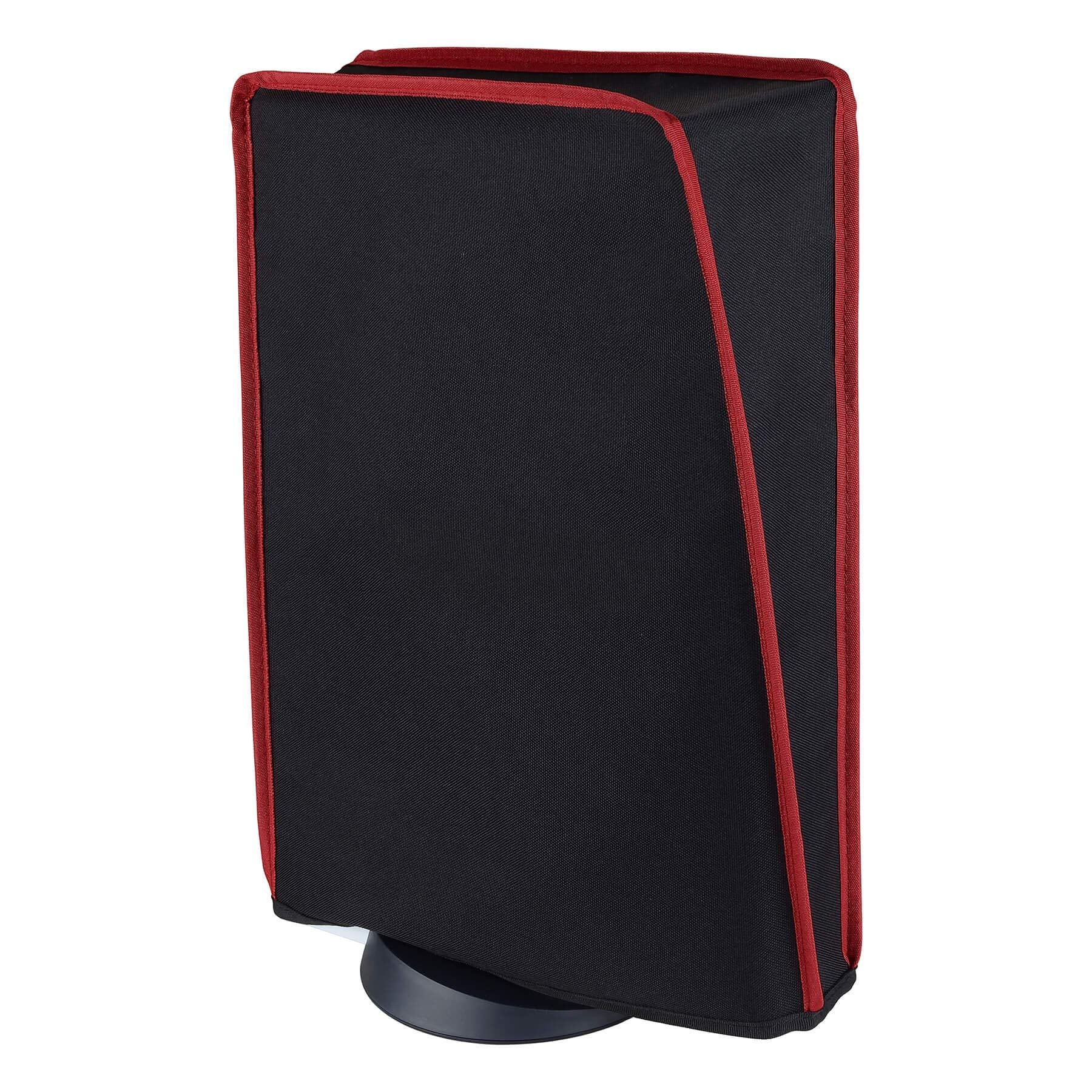 PlayVital Black Nylon Dust Cover for PS5  Soft Neat Lining Dust Guard for PS5 Console  Anti Scratch Waterproof Cover Sleeve for ps5 Console Digital Edition & Disc Edition - Red Trim