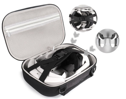 CaseSack VR Headset Case for Meta Quest 3/2, Black Polyester with Shoulder Strap, Model 63032803