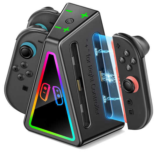 Switch 2 Controller Charging Dock for 2025 Nintendo Switch 2 JoyCon  Ergonomics & Magnetic Charger Station for Switch Joycon 2 Controllers  Fast Charger Stand with RGB Lighting for Joy-Con Accessories