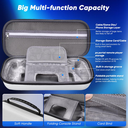 Auarte 12-in-1 Accessories Set for PlayStation Portal, Hard Case, Screen Protectors, Pearl White