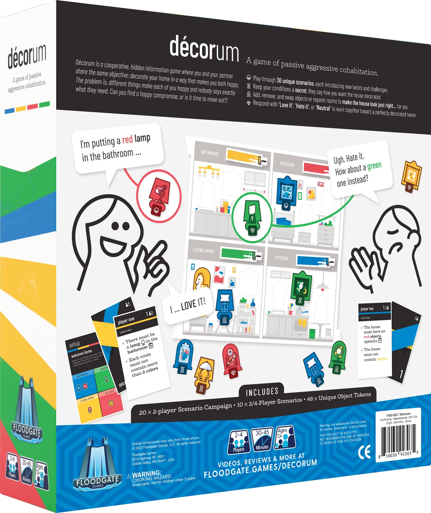 Floodgate Games Decorum Deluxe Edition Board Game - Large Multicolor Set