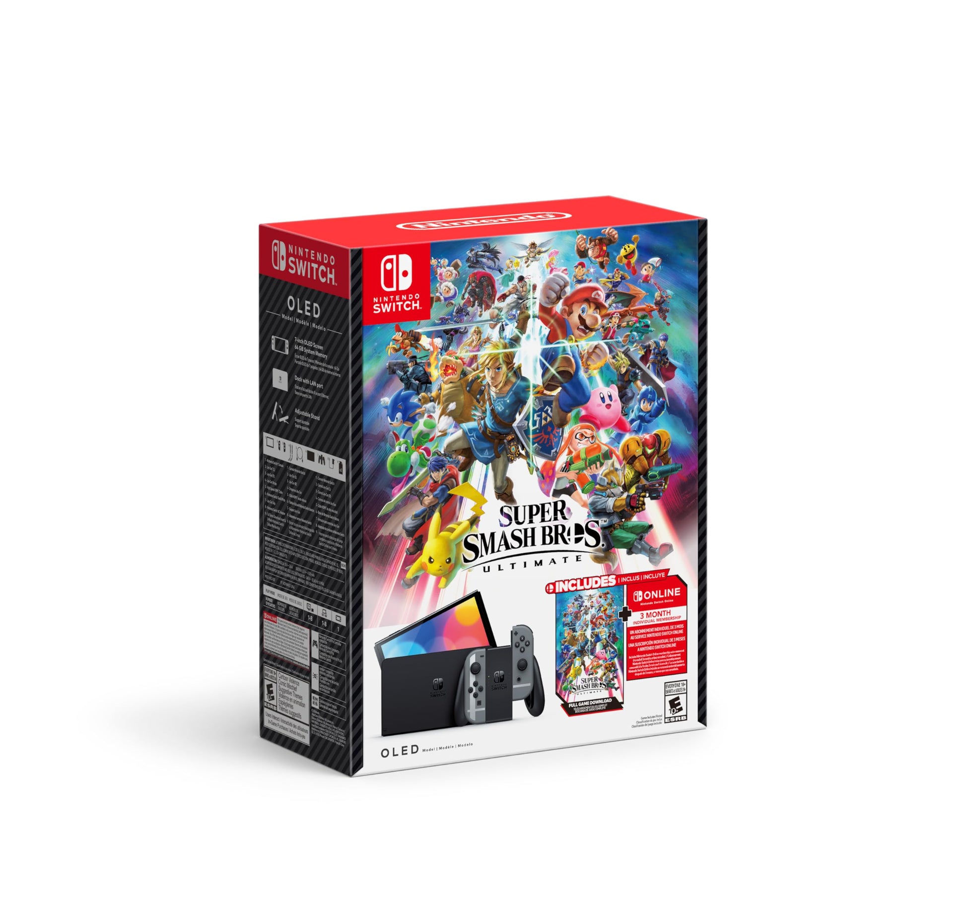 Nintendo Switch OLED Model - Super Smash Bros Ultimate Bundle + 3 Mo Online Membership